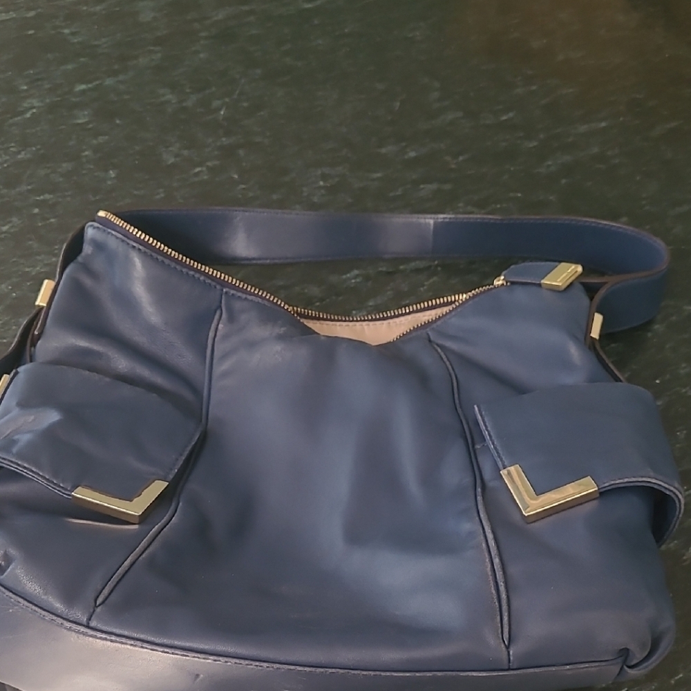 Michael Kors Blue and Gold Hobo Bag